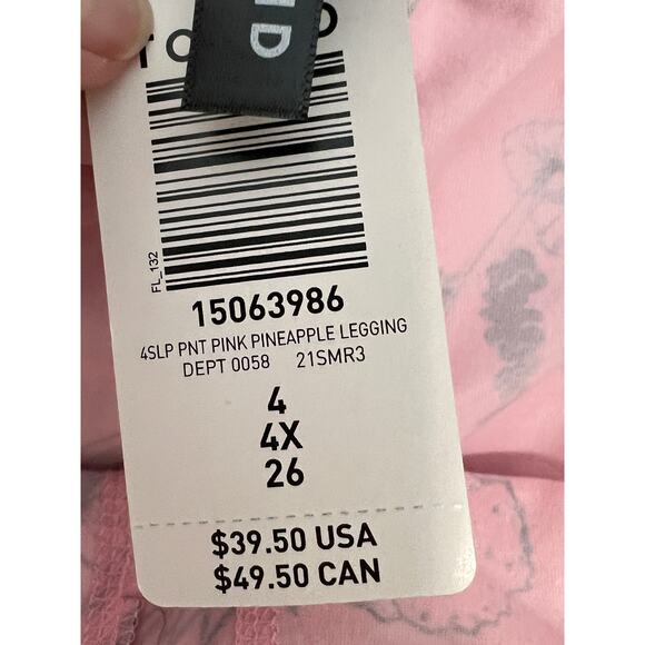 Torrid Sleep NEW ssize 4 pants pink/gray pull-on pineapple skulls lounge wear - Picture 7 of 8